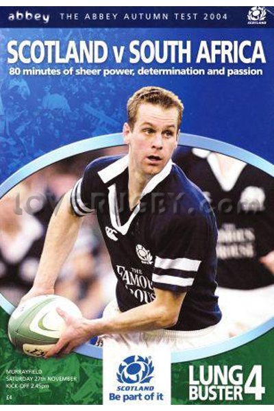 2004 Scotland v South Africa  Rugby Programme